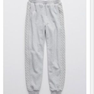 Aerie gray cable knit sweatpants size XS